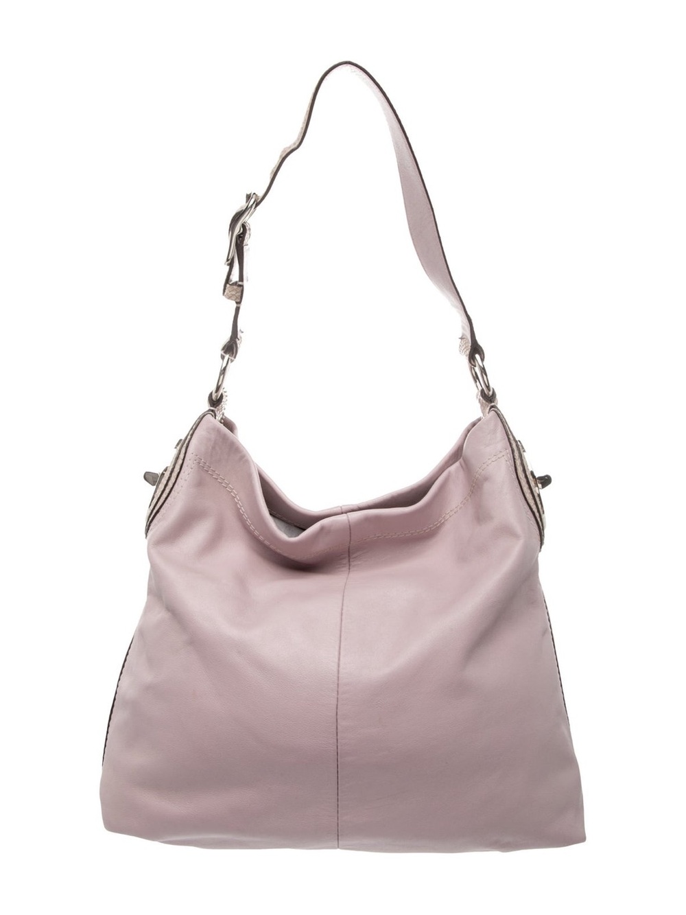 Coach Penelope 16533 Blush Pink Leather Hobo Shoulder Bag Snakeskin Trim